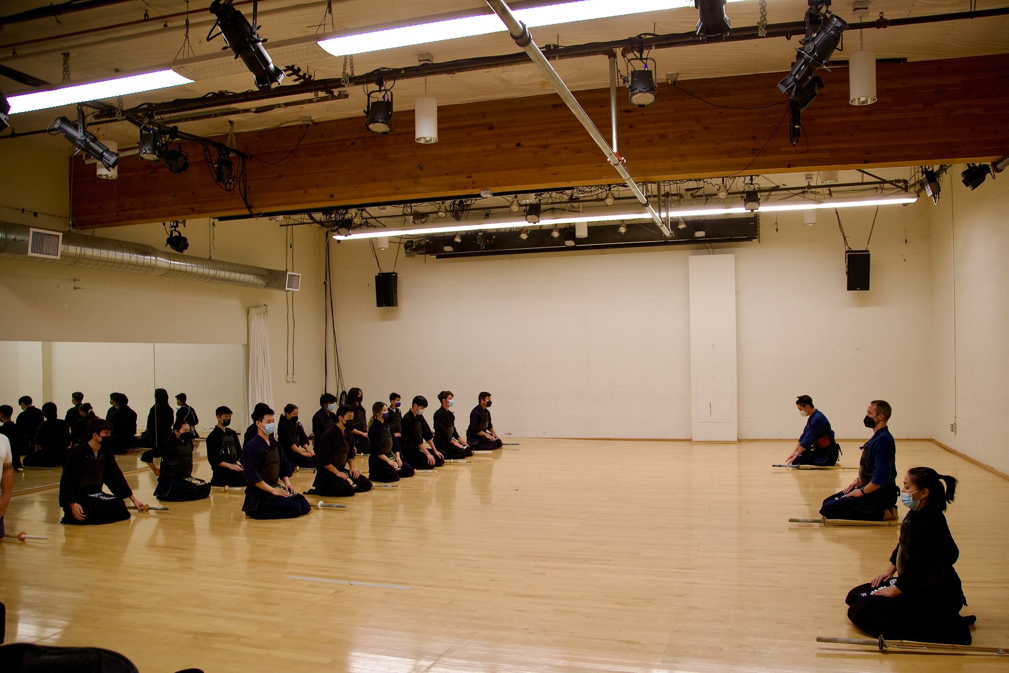 Kenchikai Kendo Club & UW Kendo Club getting ready to practice in Portland, Oregon