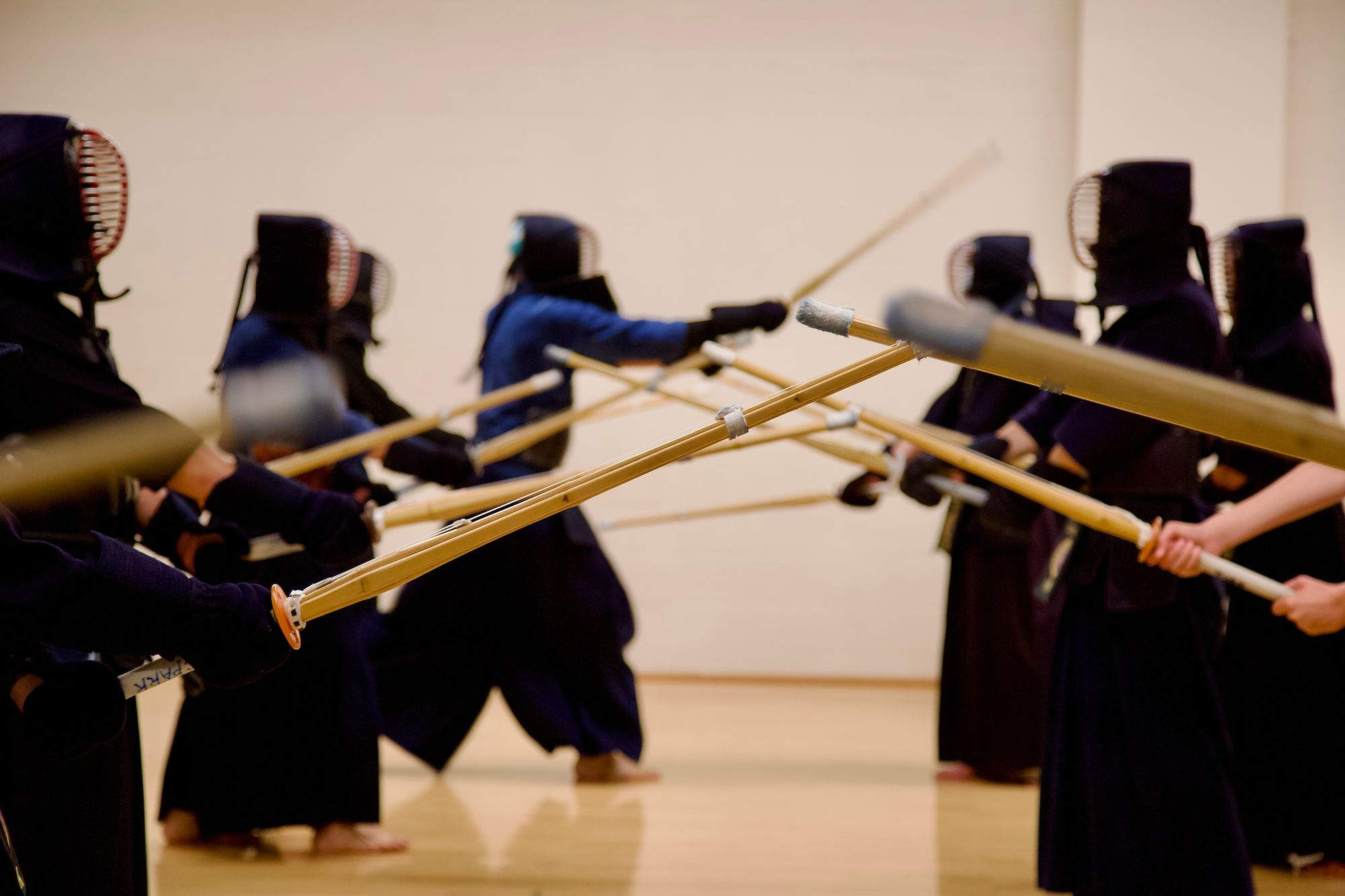 Kenchikai Kendo Club & UW Kendo Club practicing in Portland, Oregon